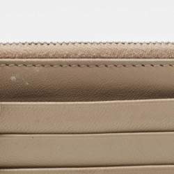 Pre Owned Bottega Veneta Grey Intrecciato Leather Zip Card Holder