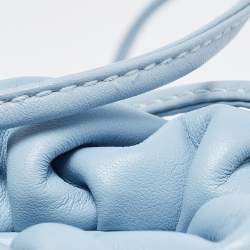 Pre Owned Bottega Veneta Light Blue Intrecciato Leather Mini The Pouch Bag