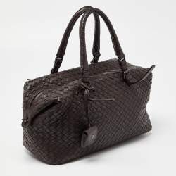Pre Owned Bottega Veneta Brown Intrecciato Leather Montaigne Bag