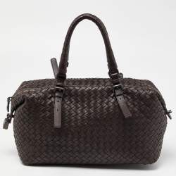 Pre Owned Bottega Veneta Brown Intrecciato Leather Montaigne Bag