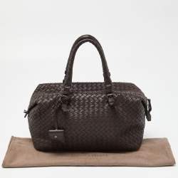 Pre Owned Bottega Veneta Brown Intrecciato Leather Montaigne Bag