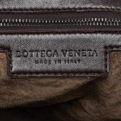 Pre Owned Bottega Veneta Brown Intrecciato Leather Montaigne Bag