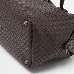 Pre Owned Bottega Veneta Brown Intrecciato Leather Montaigne Bag