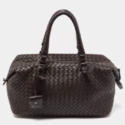 Pre Owned Bottega Veneta Brown Intrecciato Leather Montaigne Bag