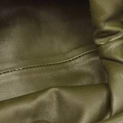 Pre Owned Bottega Veneta Olive Green Leather Mini The Pouch Bag