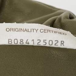 Pre Owned Bottega Veneta Olive Green Leather Mini The Pouch Bag