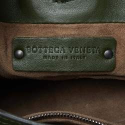 Pre Owned Bottega Veneta Green Intrecciato Souple Beverly Shoulder Bag