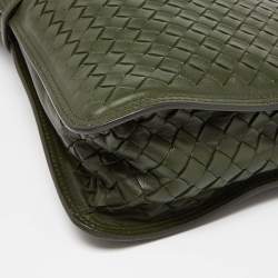 Pre Owned Bottega Veneta Green Intrecciato Souple Beverly Shoulder Bag