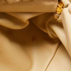 Pre Owned Bottega Veneta Beige Leather The Chain Pouch Bag