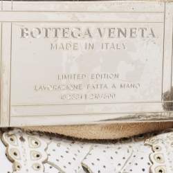 Pre Owned Bottega Veneta Offwhite Perforated Leather Tote