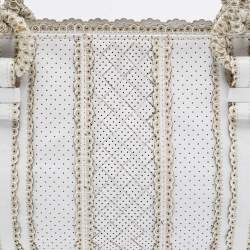 Pre Owned Bottega Veneta Offwhite Perforated Leather Tote