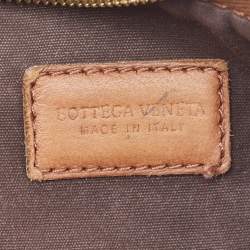 Pre Owned Bottega Veneta Brown Python Zip Pouch