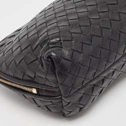 Pre Owned Bottega Veneta Black Intrecciato Leather Cosmetic Pouch