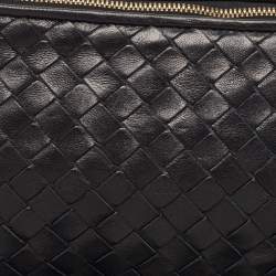Pre Owned Bottega Veneta Black Intrecciato Leather Cosmetic Pouch
