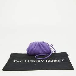 Pre Owned Bottega Veneta Purple Leather The Pouch Coin Purse