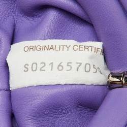 Pre Owned Bottega Veneta Purple Leather The Pouch Coin Purse