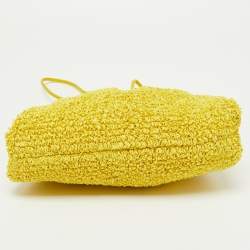 مملوكة مسبقًا Bottega Veneta Yellow Curly Raffia and Leather Mini The Pouch Bag