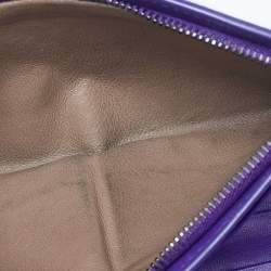 مملوكة مسبقًا Bottega Veneta Purple Intrecciato Leather Bifold Organizer Wallet