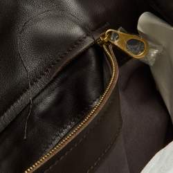 Pre Owned Bottega Venetta Dark Brown Intrecciato Buckle Handle Tote