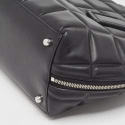 Pre Owned Bottega Veneta Black Quilted Padded Leather Medium Swoop Satchel