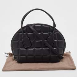 Pre Owned Bottega Veneta Black Quilted Padded Leather Medium Swoop Satchel