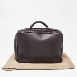Pre Owned Bottega Veneta Brown Intrecciato Leather Briefcase 