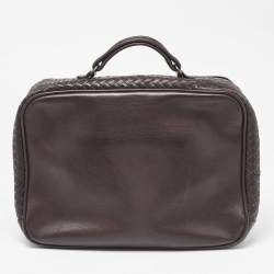 Pre Owned Bottega Veneta Brown Intrecciato Leather Briefcase 