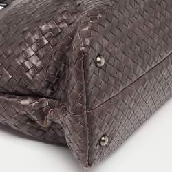 Pre Owned Bottega Veneta Dark Brown Intrecciato Leather Shopper Tote