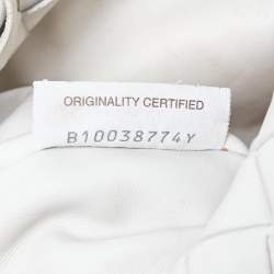 Pre Owned Bottega Veneta White Intrecciato Leather Mini BV Jodie Bag