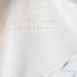 Pre Owned Bottega Veneta White Intrecciato Leather Mini BV Jodie Bag