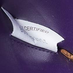 Pre Owned Bottega Veneta Purple Intrecciato Leather Zip Clutch