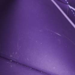 Pre Owned Bottega Veneta Purple Intrecciato Leather Zip Clutch