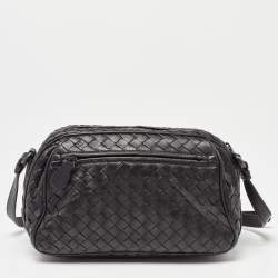 مملوكة مسبقًا Bottega Veneta Black Intrecciato Leather Crossbody Bag