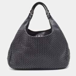 Pre Owned Bottega Veneta Black Intrecciato Leather Sloane Hobo