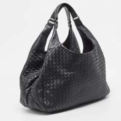 Pre Owned Bottega Veneta Black Intrecciato Leather Sloane Hobo