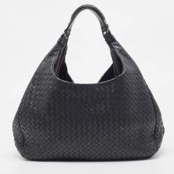 Pre Owned Bottega Veneta Black Intrecciato Leather Sloane Hobo