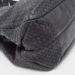 Pre Owned Bottega Veneta Black Intrecciato Leather Sloane Hobo