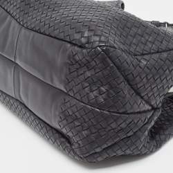 Pre Owned Bottega Veneta Black Intrecciato Leather Sloane Hobo