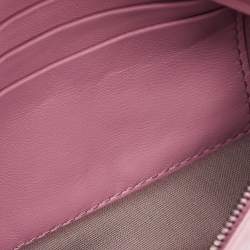 Pre Owned Bottega Veneta Light Pink Intreccaito Leather Olimpia Chain Shoulder Bag