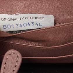 Pre Owned Bottega Veneta Old Rose Intrecciato Leather Zip Around Wallet