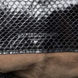 Pre Owned Bottega Veneta Red/Black Leather and Watersnake Leather Bag