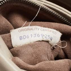 Pre Owned Bottega Veneta Grey Woven Leather Small Olimpia Shoulder Bag