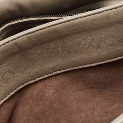 Pre Owned Bottega Veneta Grey Woven Leather Small Olimpia Shoulder Bag