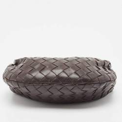 Bottega Veneta Dark Brown Leather Intrecciato Mini Jodie Top Handle Bag