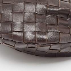 Bottega Veneta Dark Brown Leather Intrecciato Mini Jodie Top Handle Bag