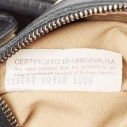 Pre Owned Bottega Veneta Black Intrecciato Perforated Leather Medium Veneta Hobo