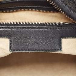 Pre Owned Bottega Veneta Black Intrecciato Perforated Leather Medium Veneta Hobo
