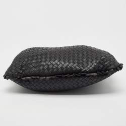 Pre Owned Bottega Veneta Black Intrecciato Perforated Leather Medium Veneta Hobo