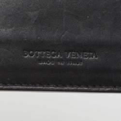 Pre Owned Bottega Veneta Black/Olive Green Leather Card Holder