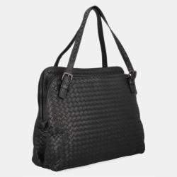 Pre Owned Bottega Veneta  Women's Leather Handbag - Black - One Size